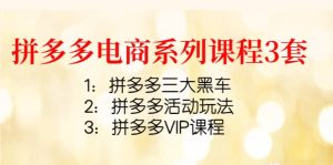 拼多多电商系列课程3套：拼多多三大黑车 拼多多活动玩法 拼多多VIP课程