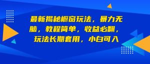 最新揭秘橱窗玩法，暴力无脑，收益必翻，玩法长期套用，小白可入