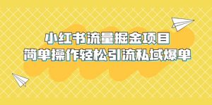 外面收费398小红书流量掘金项目，简单操作轻松引流私域爆单