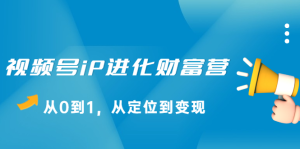 视频号iP进化财富营第1期，21天从0到1，从定位到变现