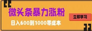 微头条暴力涨粉技巧搬运文案就能涨几万粉丝，简单0成本，日赚600