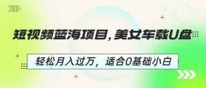 短视频蓝海项目，美女车载U盘，轻松月入过万，适合0基础小白