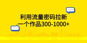 利用流量密码拉新，一个作品300-1000