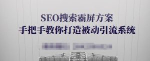 SEO搜索霸屏方案，手把手教你打造被动引流系统【视频课程】