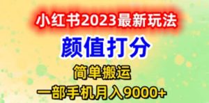 最新小红书颜值打分玩法，日入300 闭环玩法