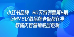 小红书品牌 60天特训营第6期 GMV2亿级品牌老板都在学 教你内容营销底层逻辑