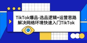 TikTok爆品-选品逻辑 运营思路：解决网络环境快速入门TikTok