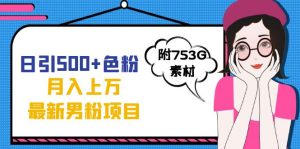 日引500 色粉轻松月入上万九月份最新男粉项目（附753G素材）