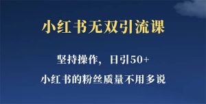 小红书无双课一天引50 女粉，不用做视频发视频，小白也很容易上手拿到结果