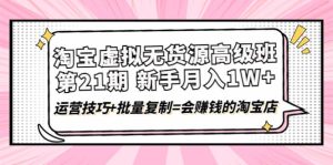 淘宝虚拟无货源高级班【第21期】运营技巧 批量复制=会赚钱的淘宝店