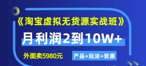 《淘宝虚拟无货源实战班》线上第四期：月利润2到10W （产品 玩法 资源)