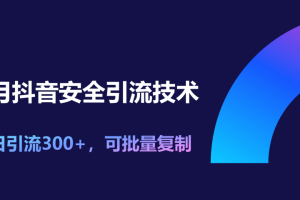 11月抖音安全引流技术，单日引流300+，可批量复制