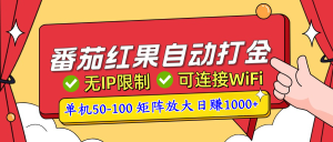 番茄红果广告自动打金暴力玩法，单机50-100，可矩阵放大操作日赚1000+，小白轻松上手！