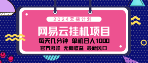 2024 11月份网易云云挂机项目！日入1000无脑收益！